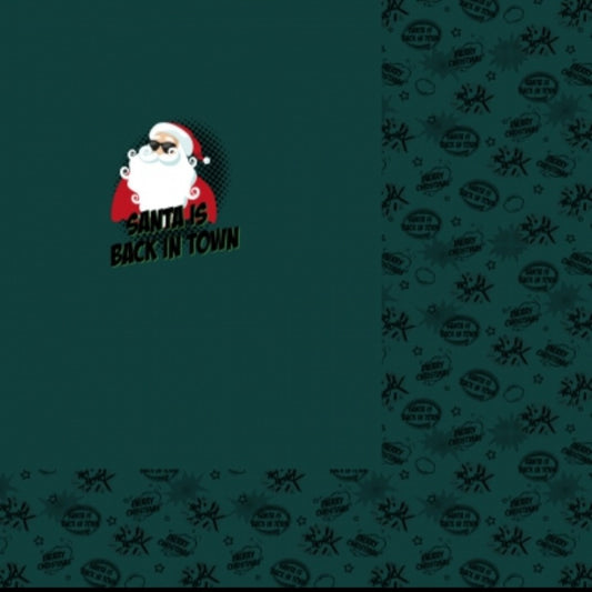 Santa is Back in Town Jersey Fabric Panel
