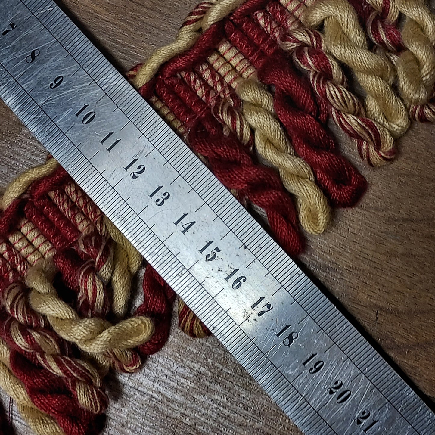 Wine and Gold Upholstery Twist Bullion Fringe Trim