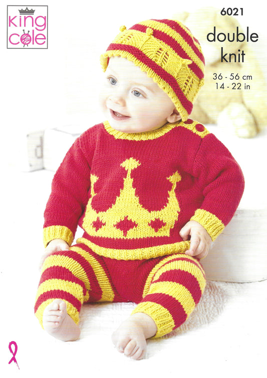 King Cole 6021 Baby Set, DK Knitting Pattern