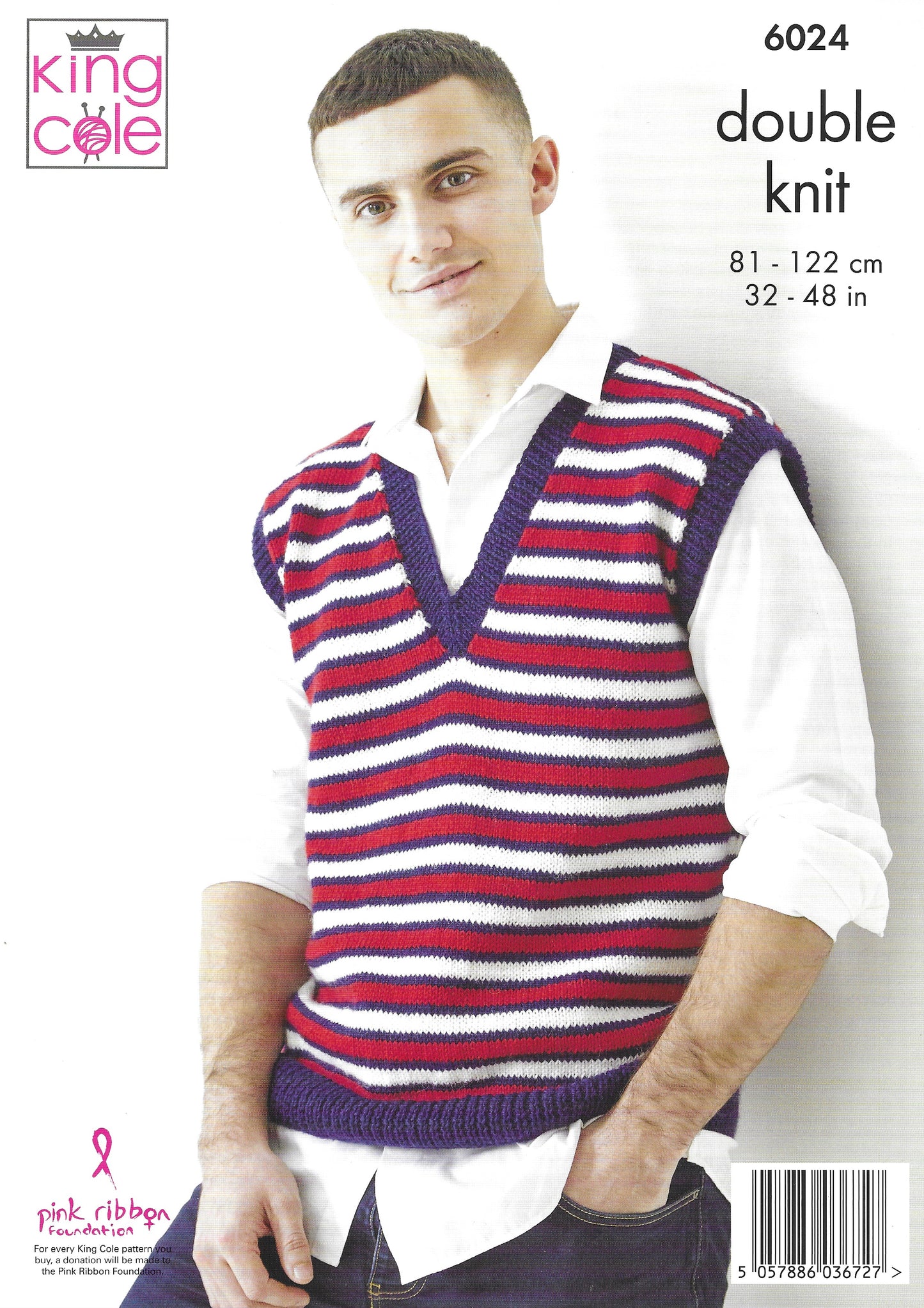 King Cole 6024 Sweater, Tank Top and Crown DK Knitting Pattern