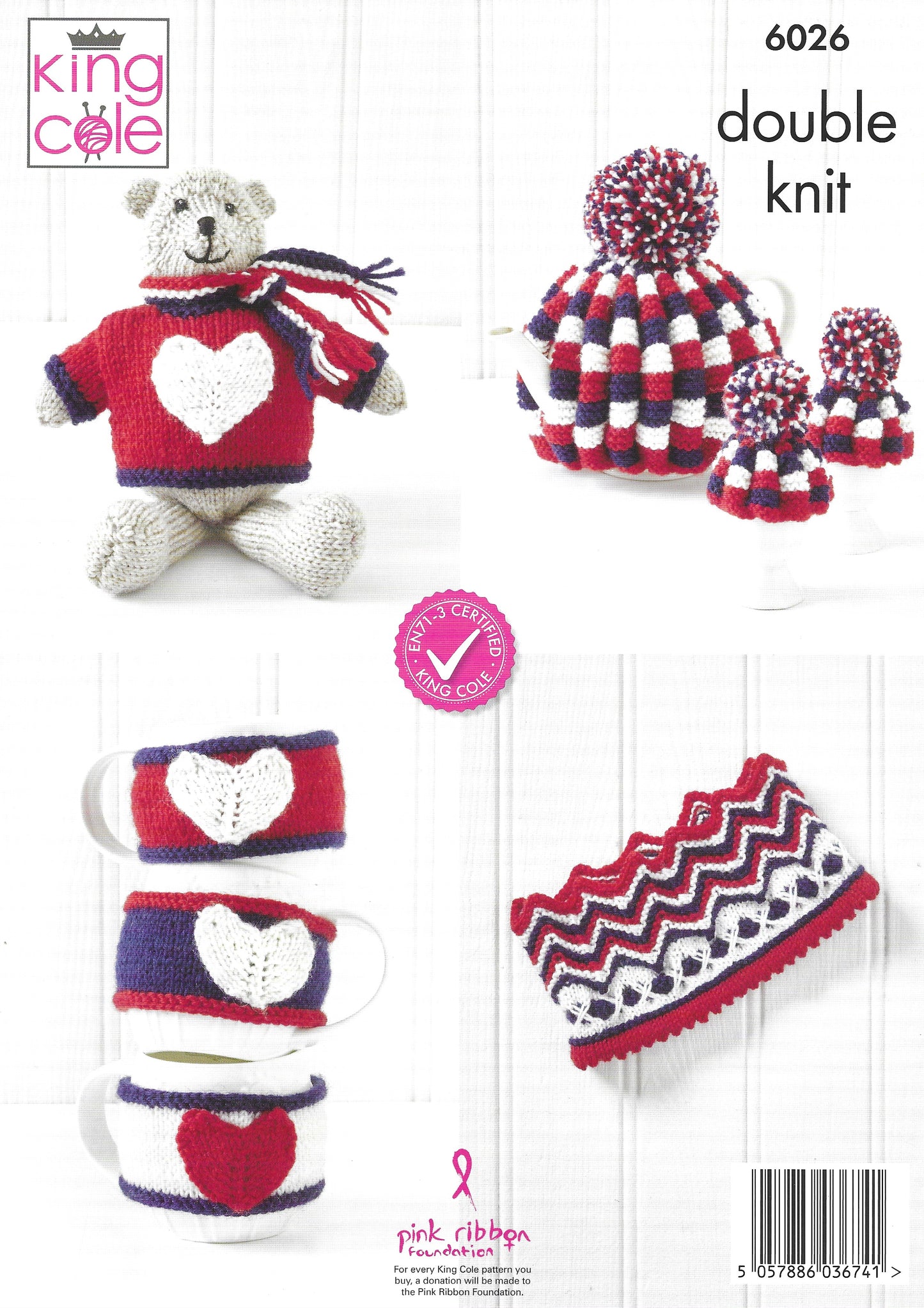 King Cole 6026 Accessories and Soft Furnishings DK Knitting Pattern