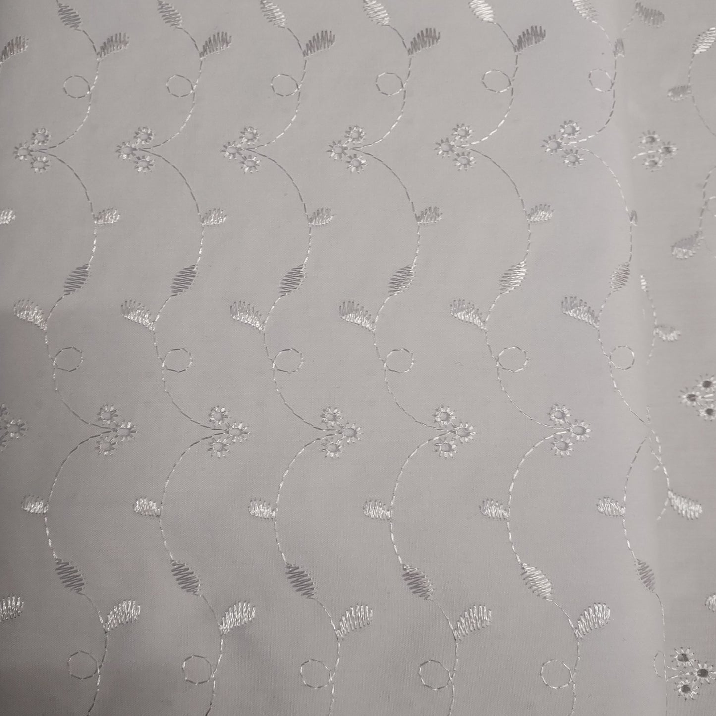 Broderie Anglais 3 Hole Poly Cotton Fabric - Various Shades