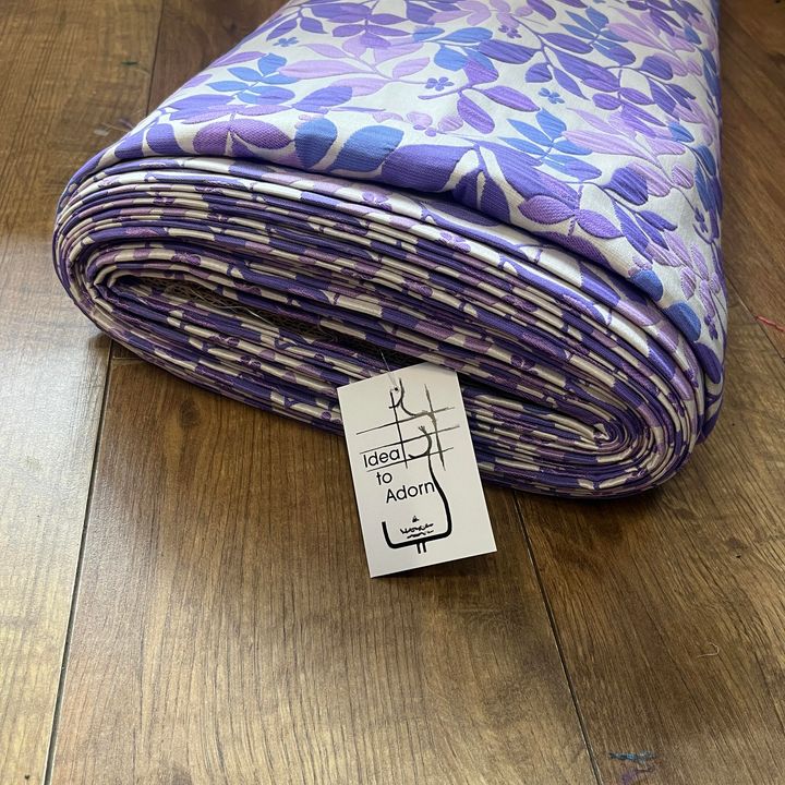 Muted Leaf Polycotton Lurex Brocade Fabric - Various Colours