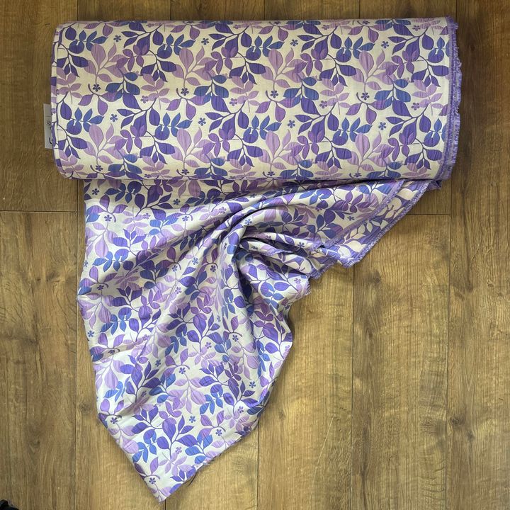 Muted Leaf Polycotton Lurex Brocade Fabric - Various Colours