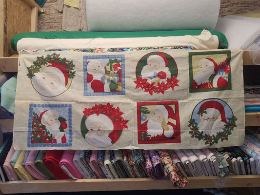 Santa Christmas Cushion Panel Fabric