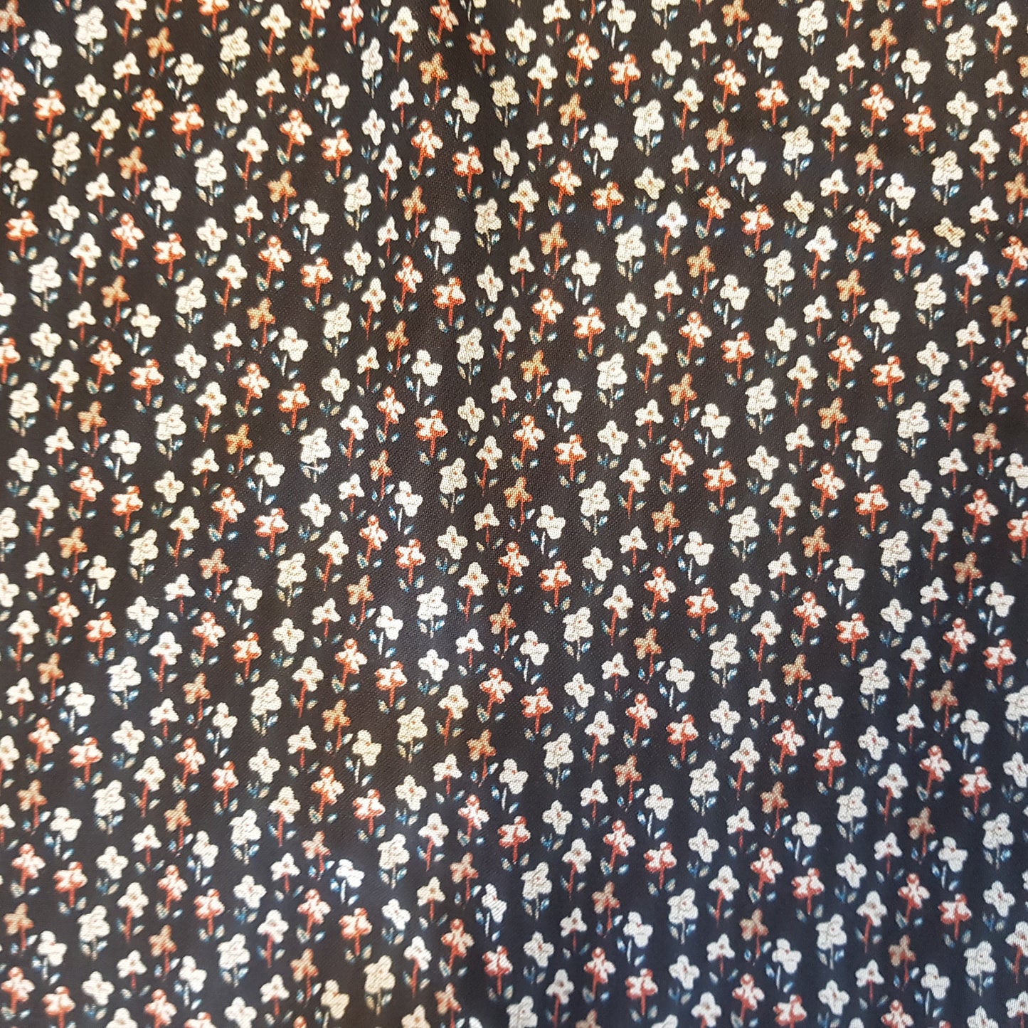 Black Petite Floral Print Viscose Fabric