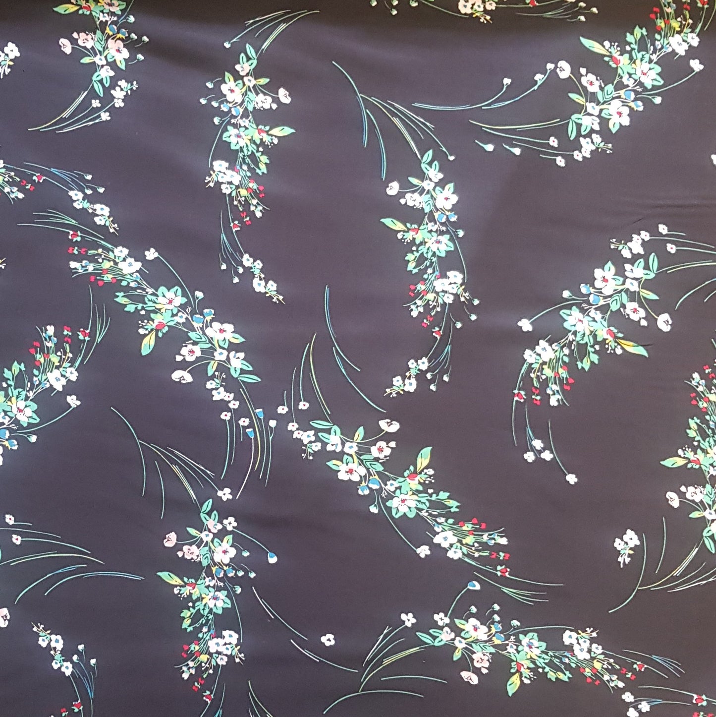 Spaced Delicate Floral Print Fabric - Various Colours