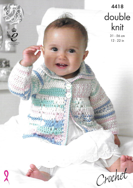 King Cole 4418 Coat and Blanket DK Crochet Pattern