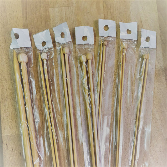 Bamboo Single Pointed Knitting Needles/ Knitting Pins 23cm - Various Sizes