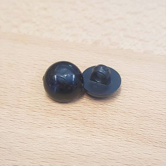 Black Dome Shank Buttons - 12mm