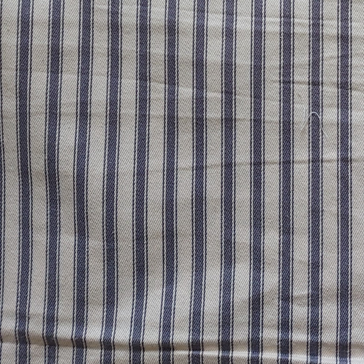Canvas-Mock Ticking Stripes Cotton Fabric - Grey