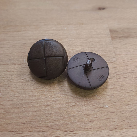 Imitation Leather Brown Buttons - 23mm
