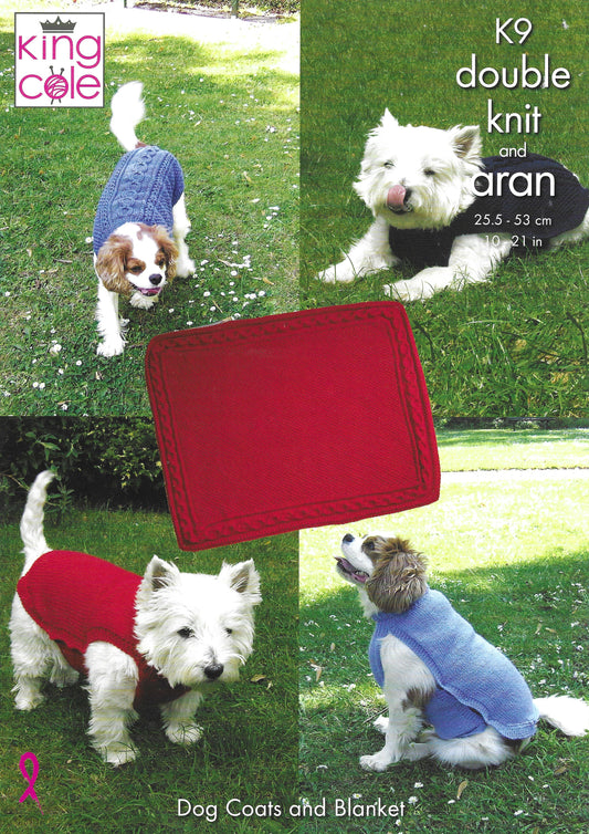 King Cole K9 Dog and Coats and Blankets Knitting Pattern