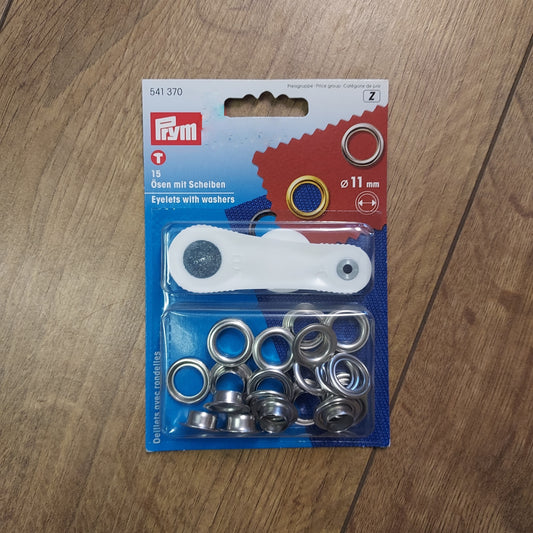 Prym Eyelets and Washers in Silver - Various Sizes