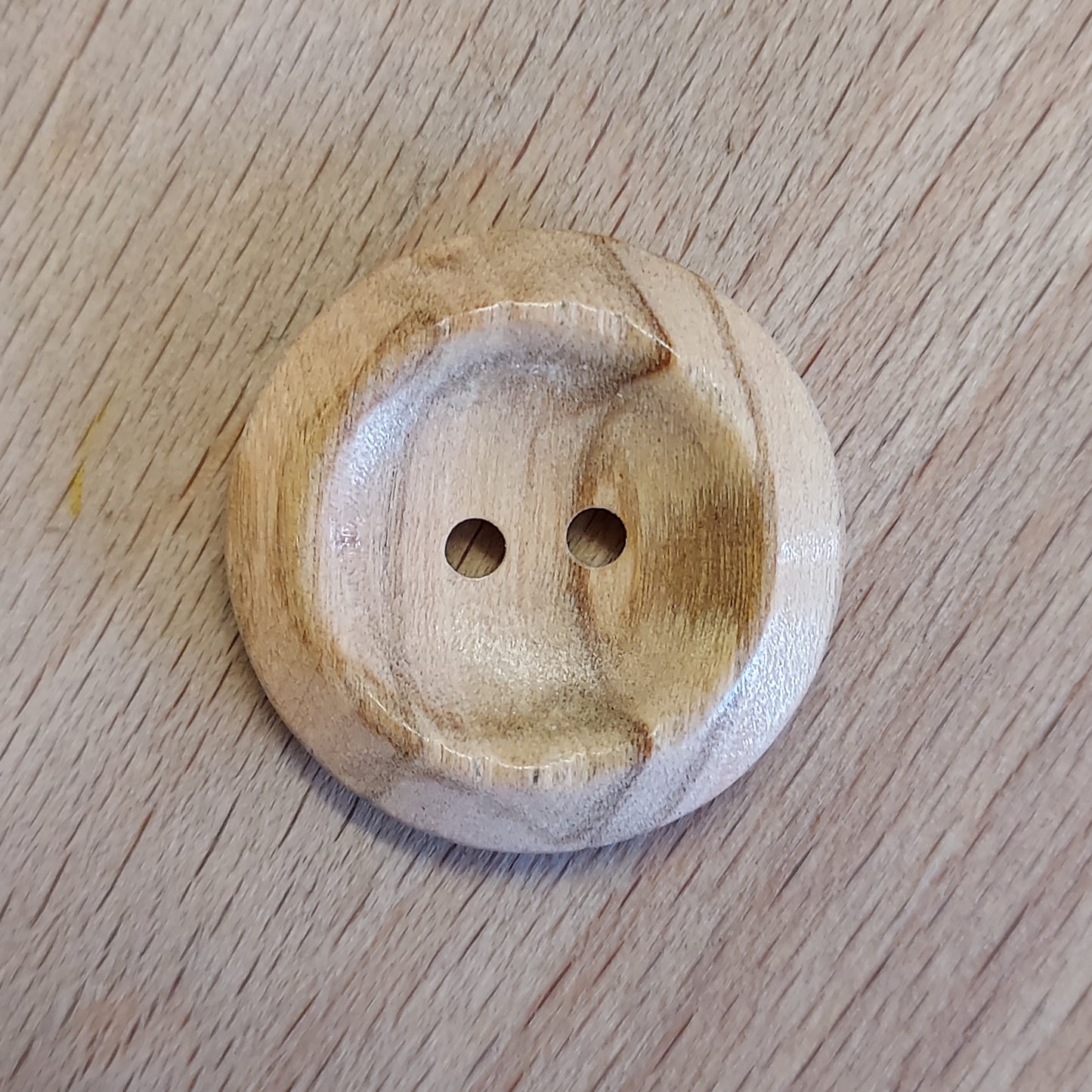 Wooden Grain Button with Two Holes - Various Sizes