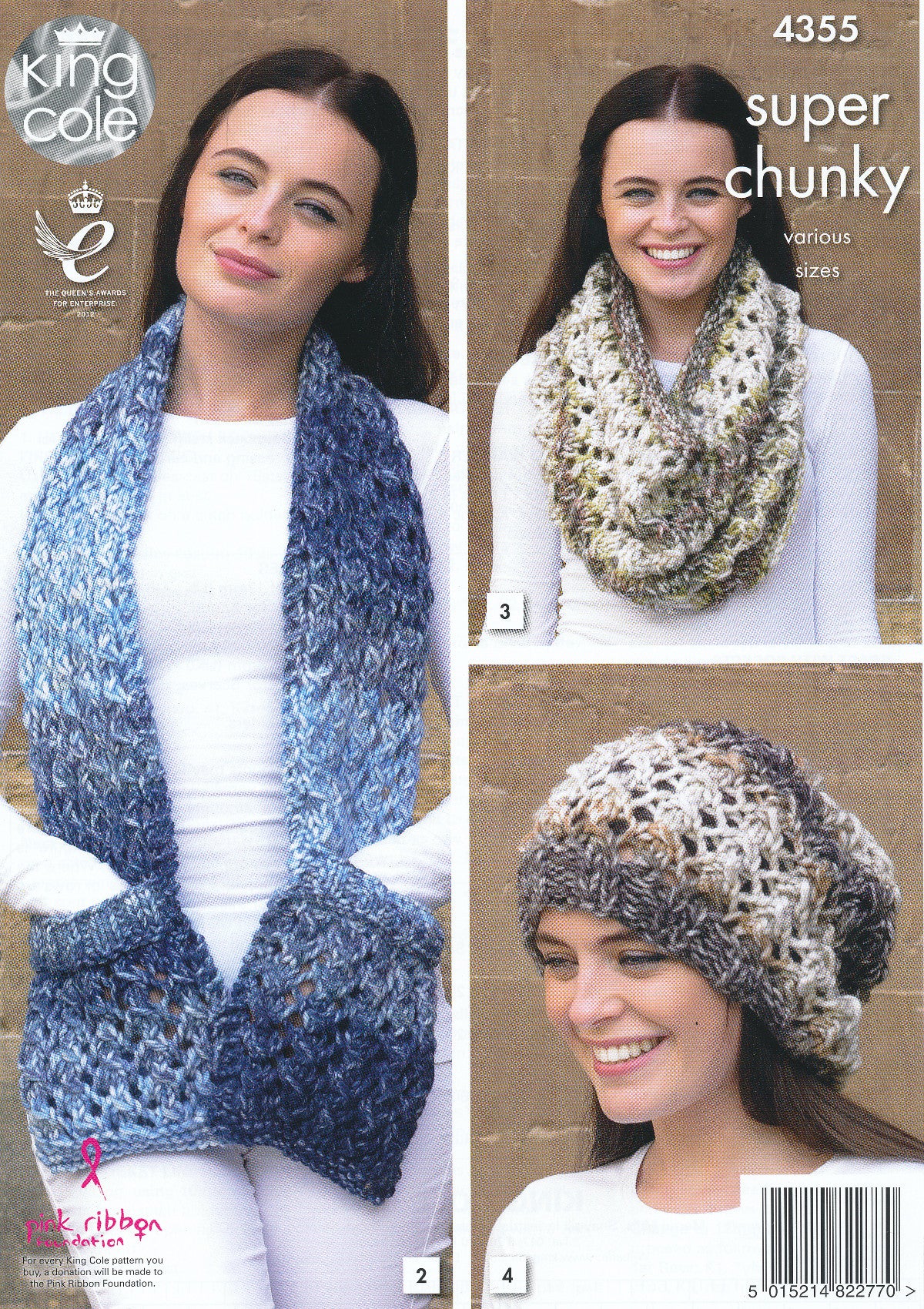 King Cole 4355 Ladies Accessory Winter Essentials Super Chunky Knitting Pattern