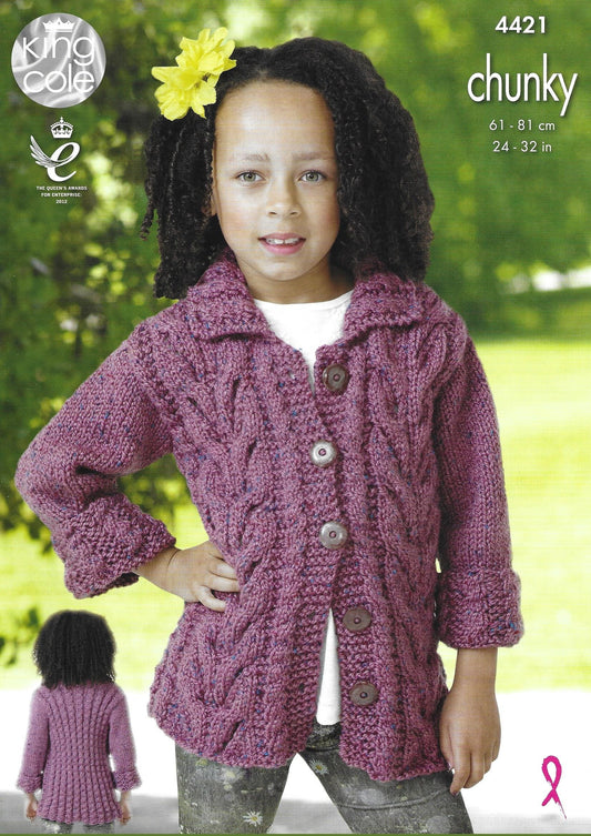 King Cole 4421 Jacket & Gilet Chunky Knitting Pattern