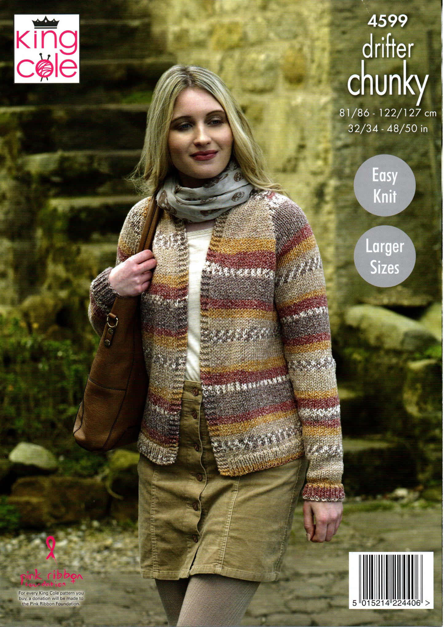King Cole 4599 Ladies Larger Size Cardigans Chunky Knitting Pattern