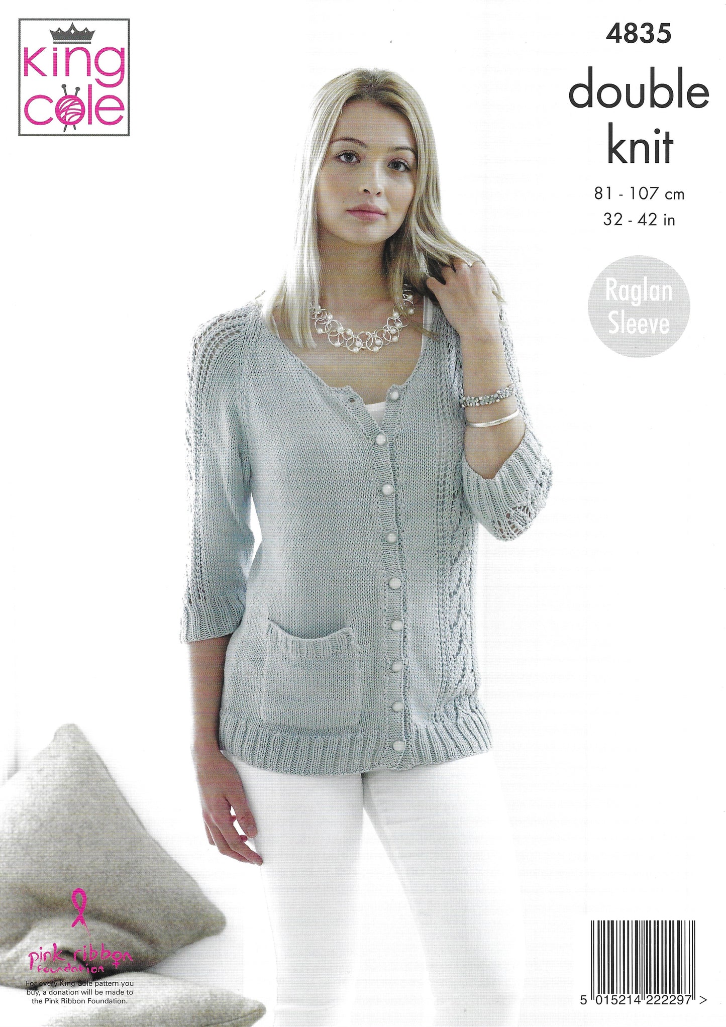 King Cole 4835 Ladies Sweater and Cardigan DK Knitting Pattern