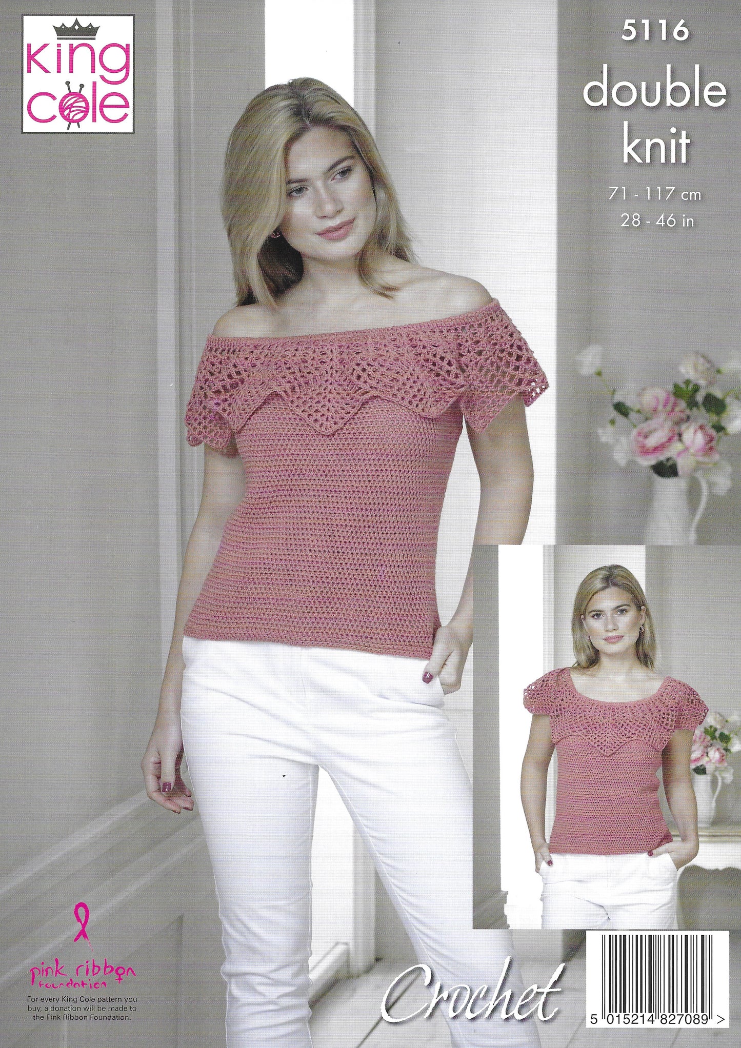 King Cole 5116 Wrap and Off the Shoulder Top DK Crochet Pattern