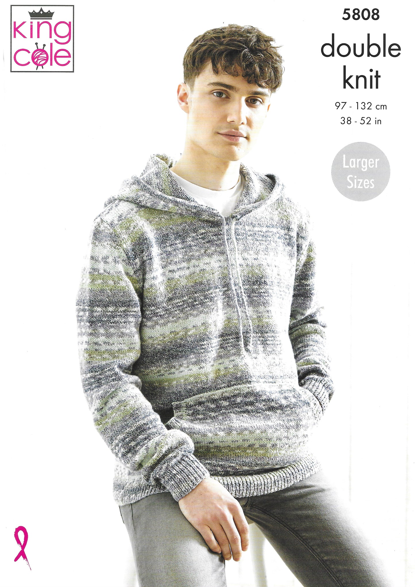 King Cole 5808 Hoodie and Cardigan DK Knitting Pattern