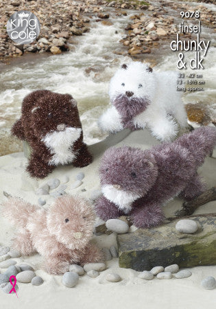 King Cole 9078 Tinsel Chunky and DK Toy Otter Knitting Pattern