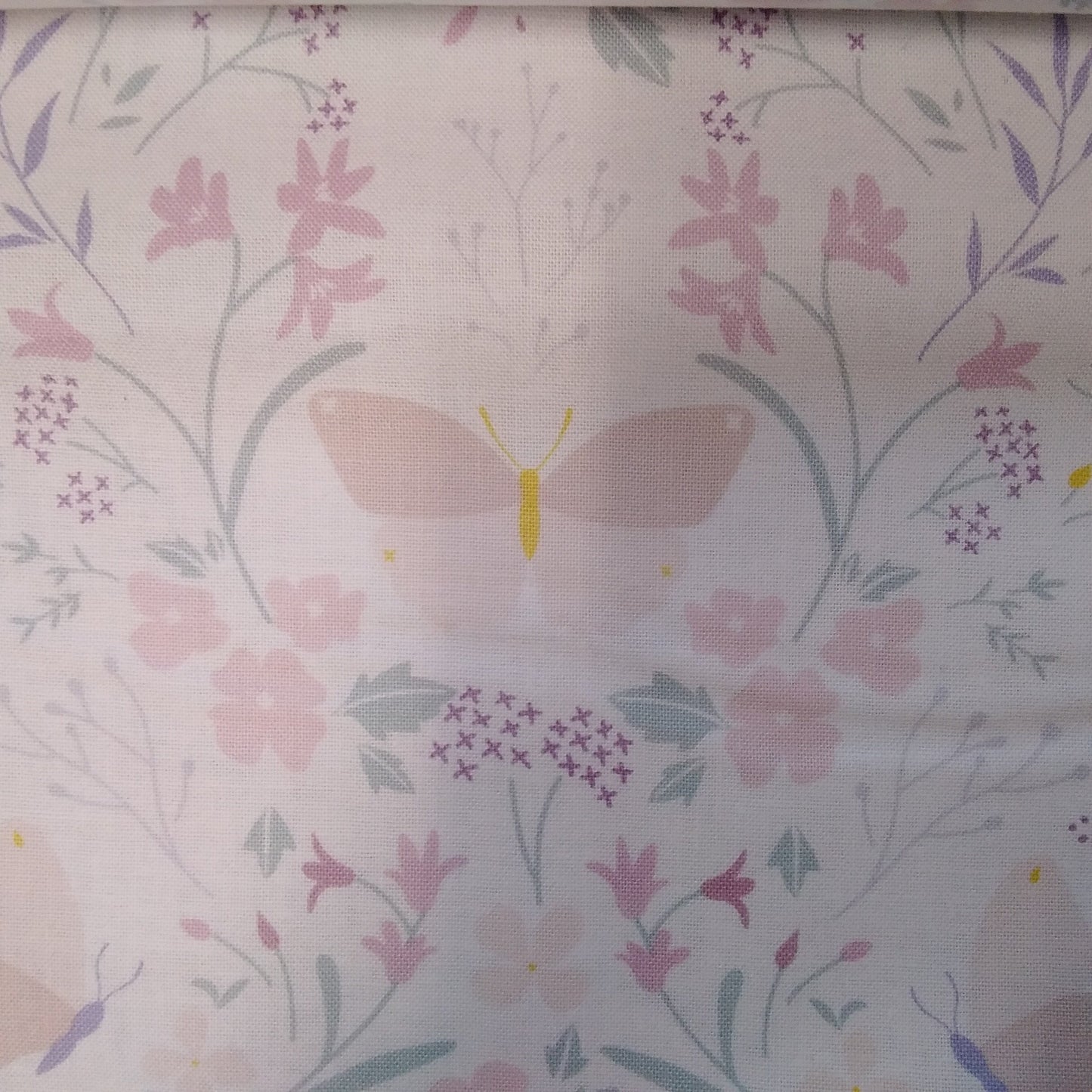Lewis and Irene Heart of Summer Floral Gathering on White Cotton Fabric