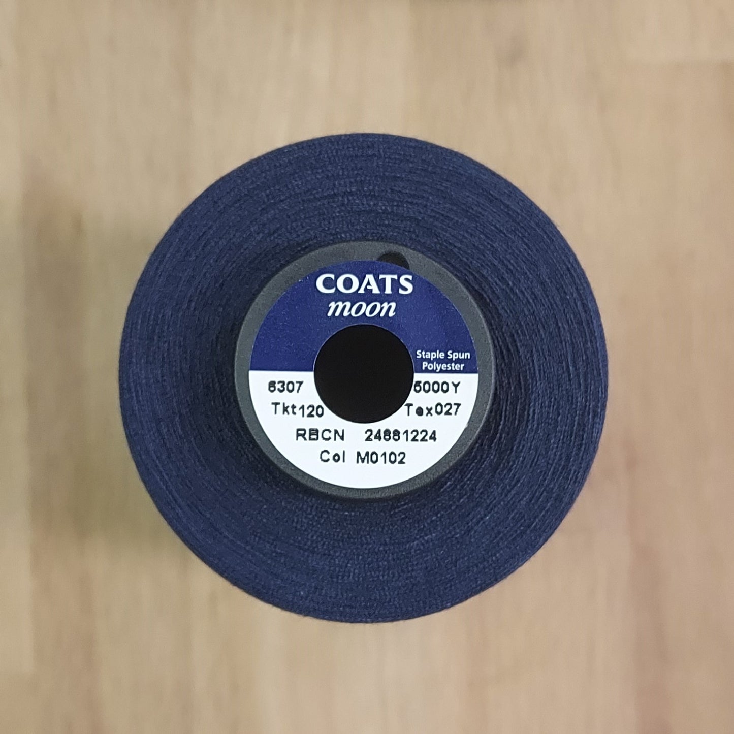Coats Moon 100% Polyester Thread Cones TKT 120 5000yd/4572m - Various Colours