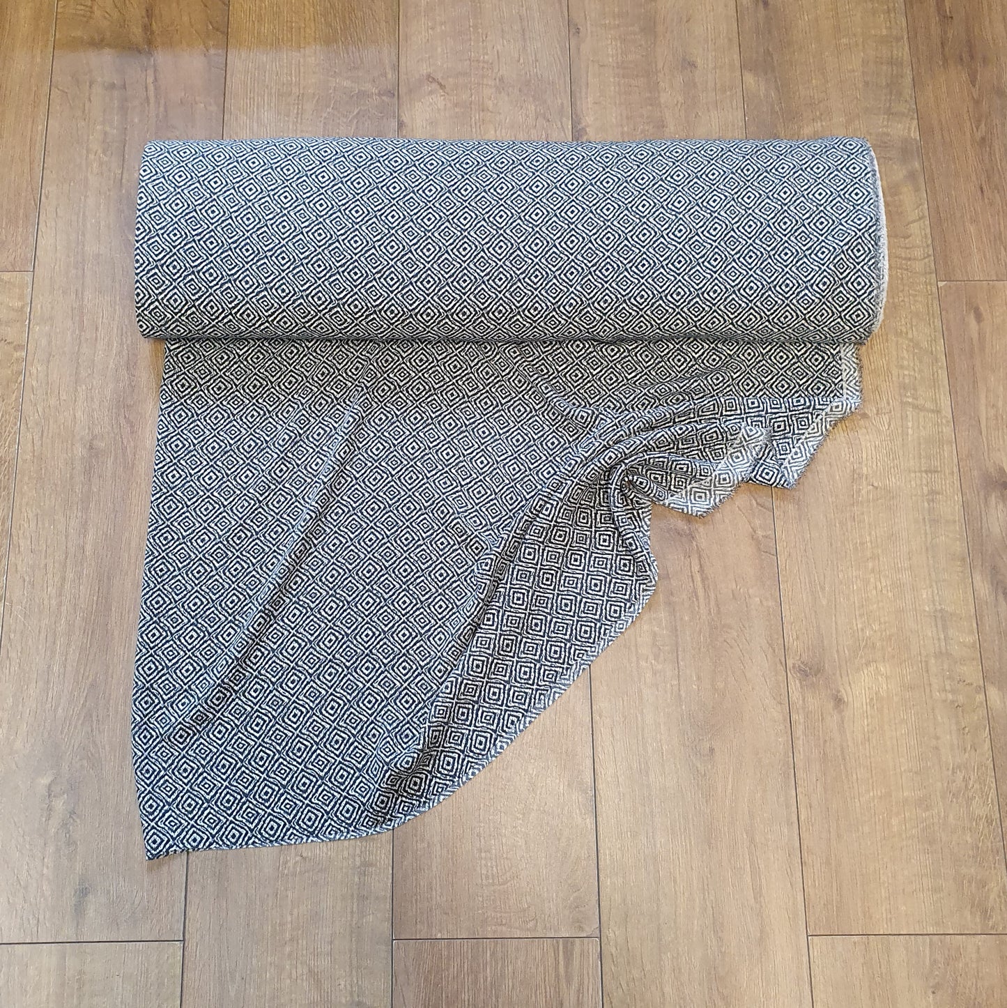Geometric Diamond Polyester Print Fabric - Various Colours.