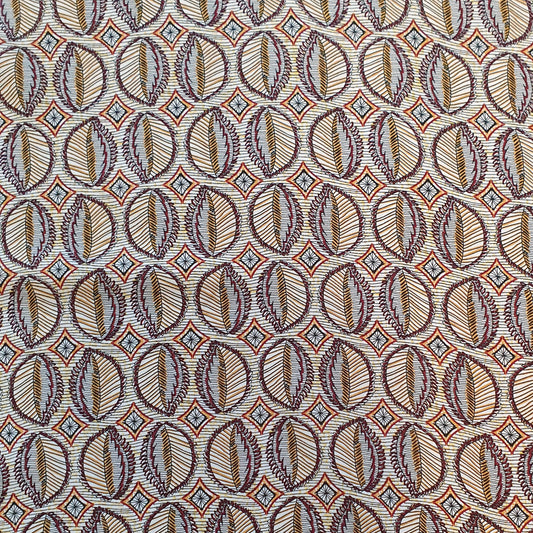 Geometric Leaf Print Viscose Fabric