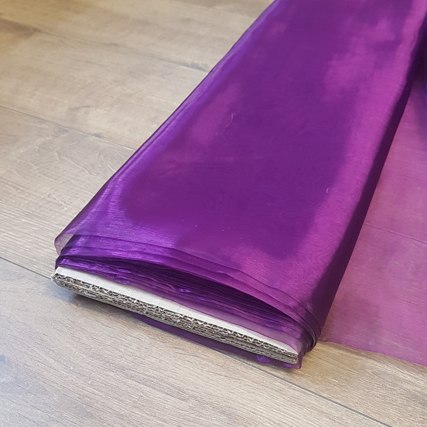 Purple Iridescdent Metallic Polyester Organza Fabric
