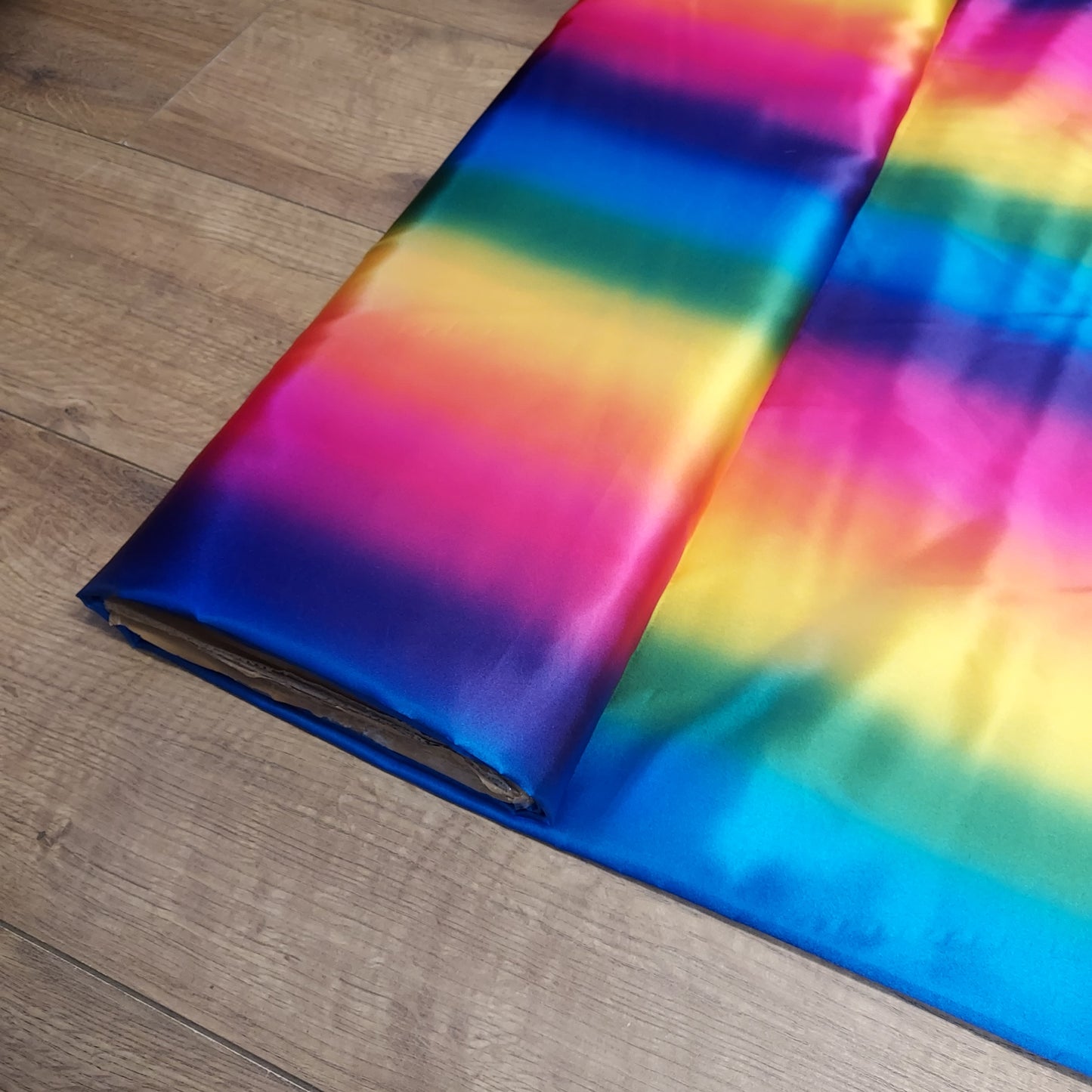 Rainbow Polyester Satin Fabric