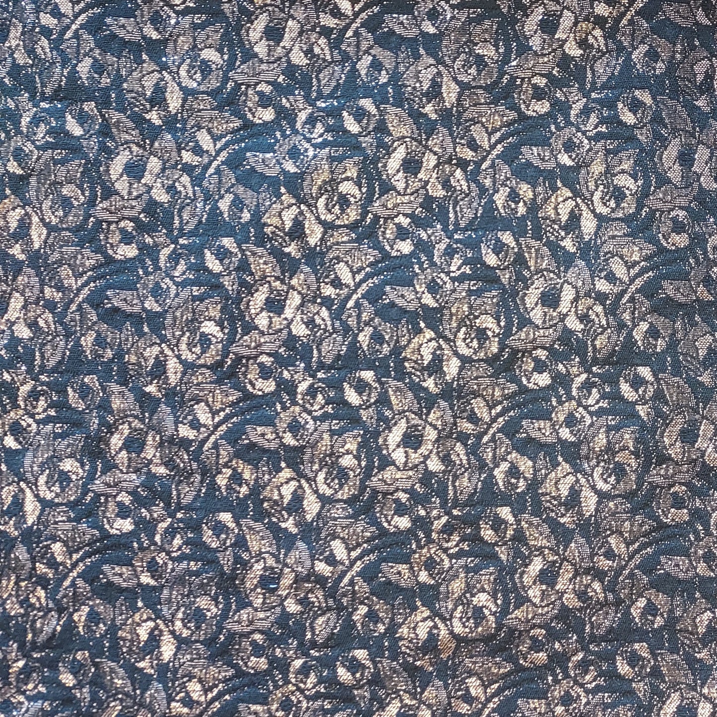 Rose Gold Roses Brocade Polycotton Fabric
