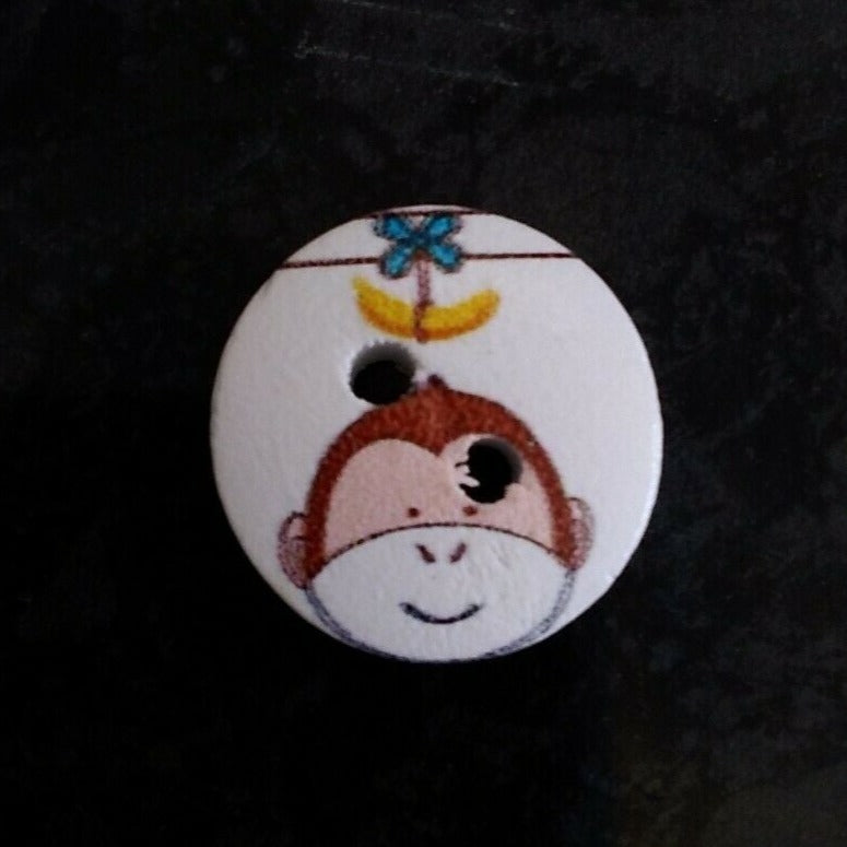 Wooden 2 Hole Zoo Animal Buttons