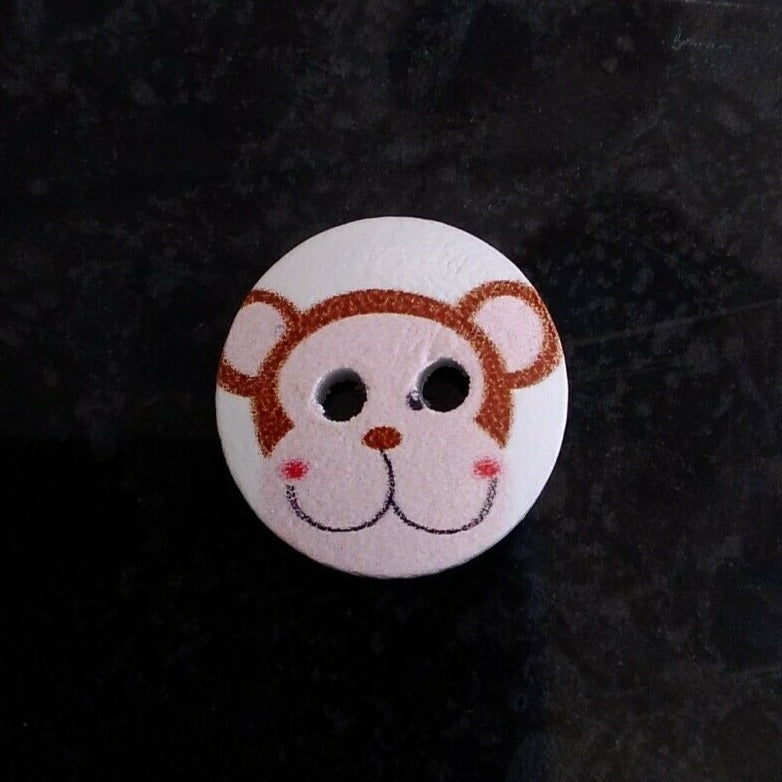 Wooden 2 Hole Zoo Animal Buttons