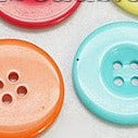 Flat Round Dyed Resin Button - Various Colours
