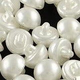 Pearl Style, Half Round, White Buttons