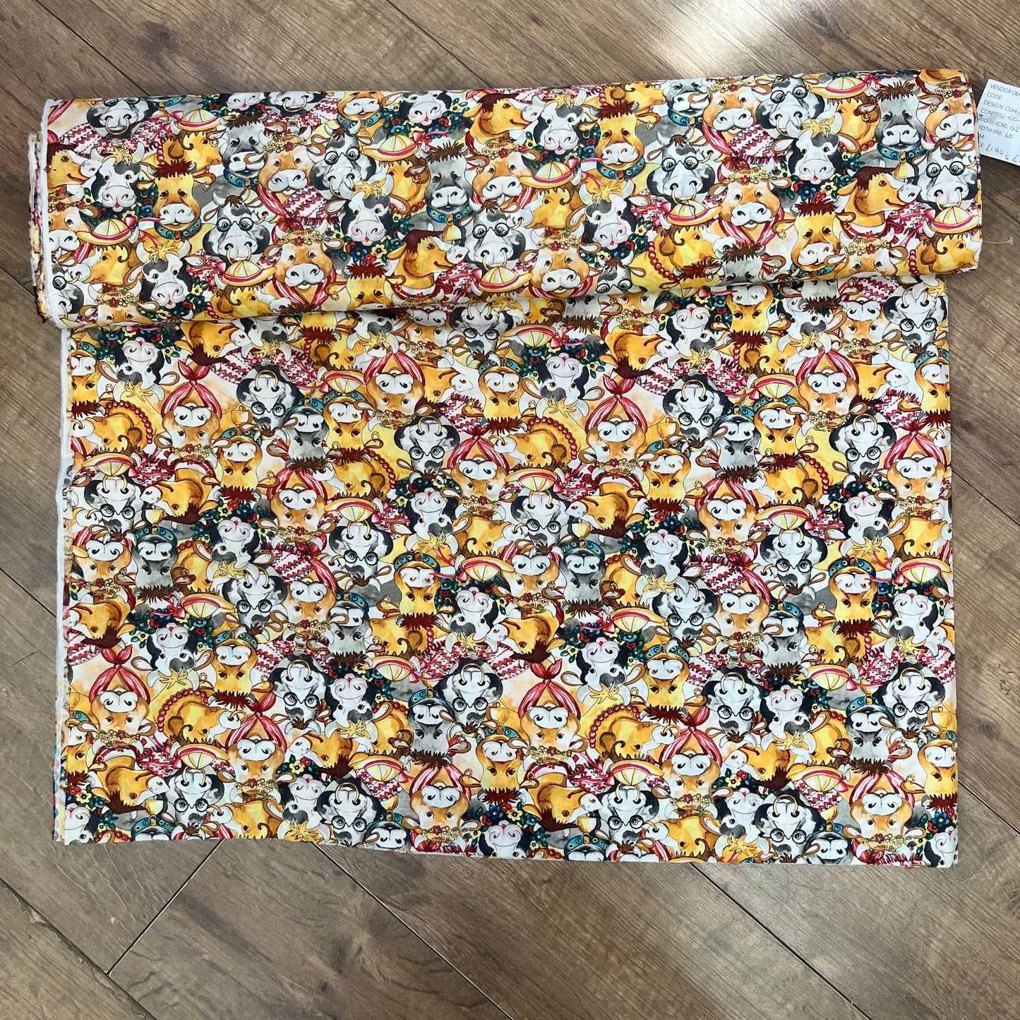 Comic Cows Cotton Fabric