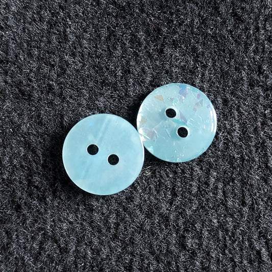 Iridescent Light Green Button - 14mm