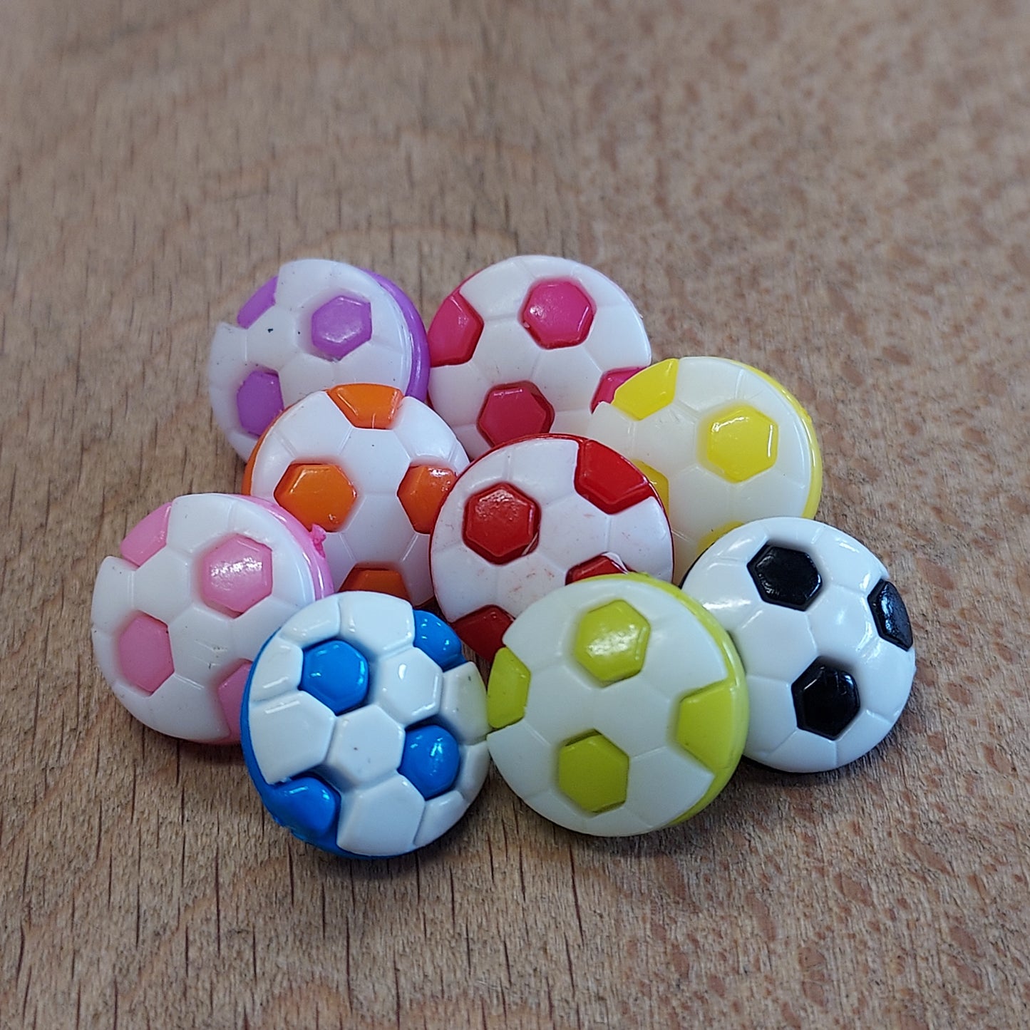 Plastic Football Buttons 13mm - Various Colours