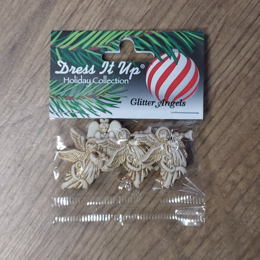 Dress It Up Glitter Angels Buttons