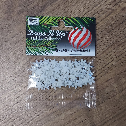 Dress It Up Itty Bitty Snowflakes Buttons