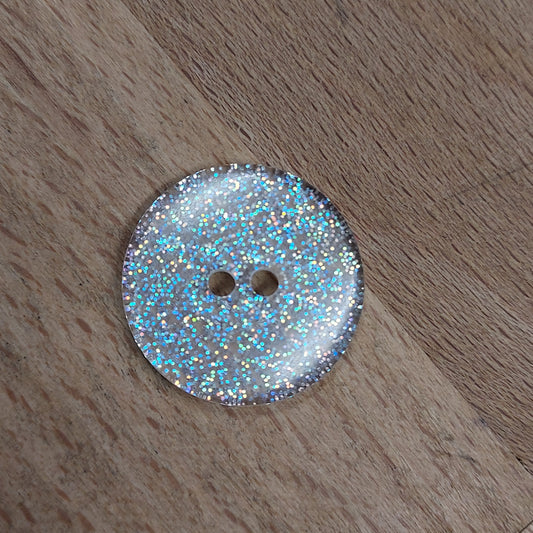Round Glitter Polyester Button - 18mm