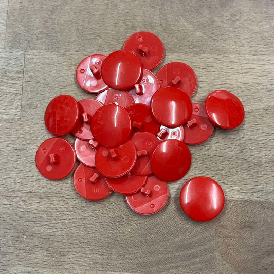 Red Round Shank Button - Various Sizes