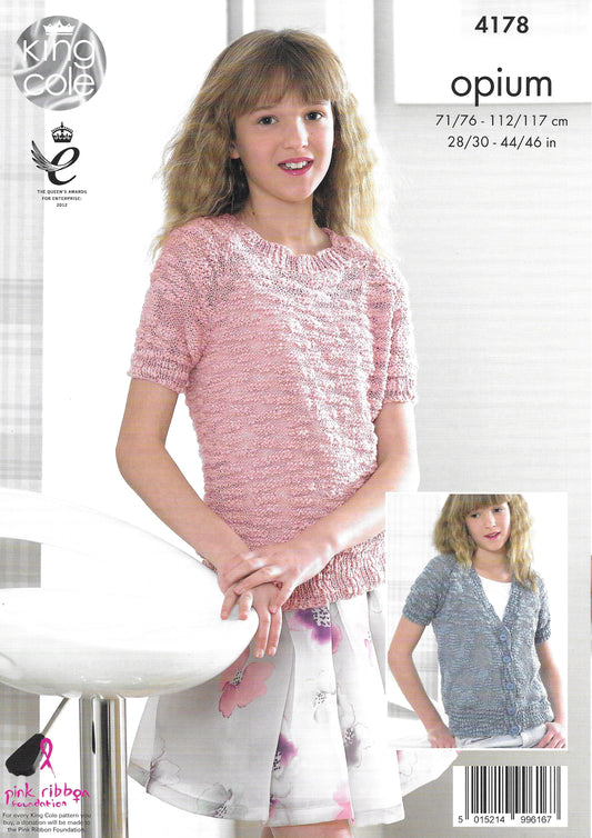 King Cole 4178 Ladies Cardigans and Sweaters Chunky Knitting Pattern