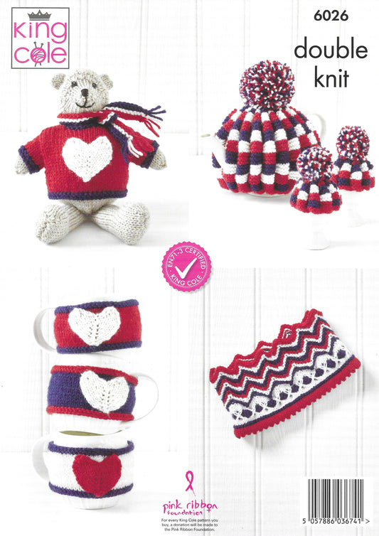 King Cole 6026 Accessories and Soft Furnishings DK Knitting Pattern
