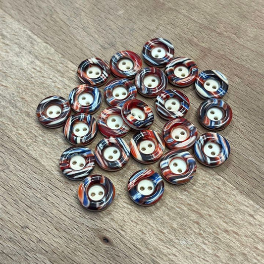 Stripe Pattern 2 Hole Button - Various