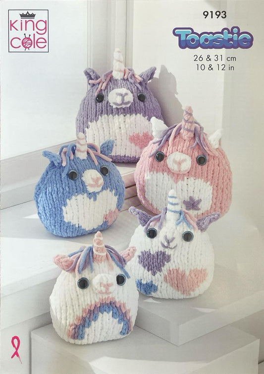 King Cole 9193 Novelty Unicorns Super Chunky Knitting Pattern