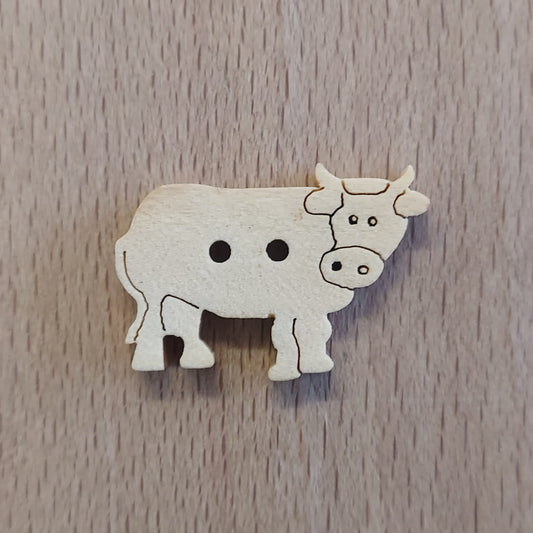 Wooden Cow Buttons -