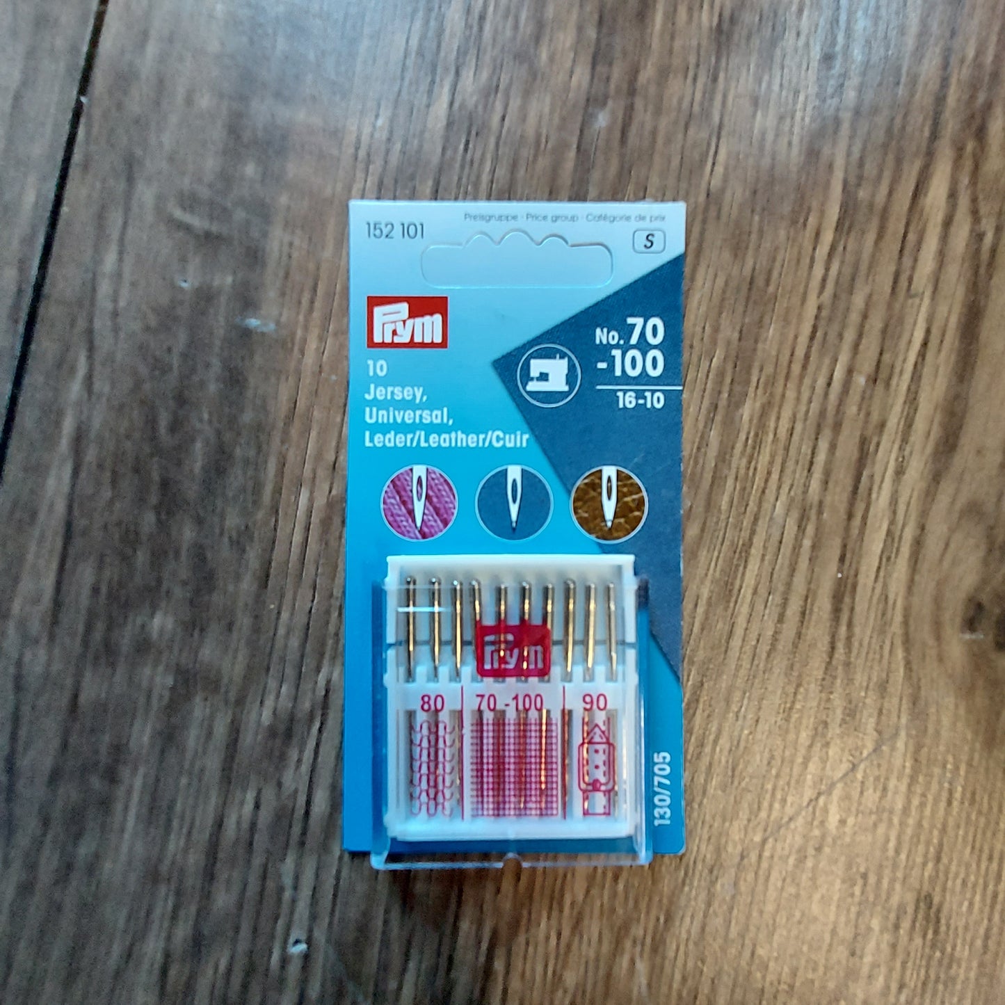 Prym Standard/Leather/Jersey sewing machine needles, 130/705, 70-100, assorted 10 pack